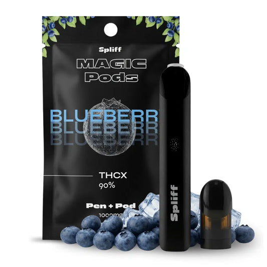 Vape THCX – Blueberry (myrtille) – Batterie + Pod – Spliff